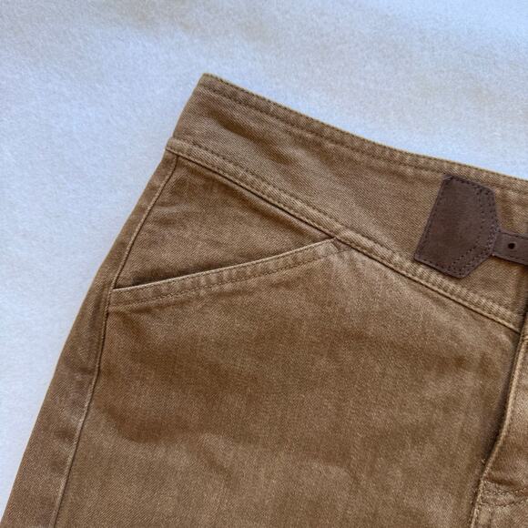 Lauren Jeans Ralph Lauren Brown Cotton Blend Belted Pencil Skirt equestrian 4 - Picture 4 of 7